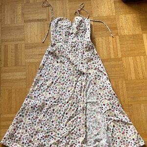 Reformation White Floral Midi Dress